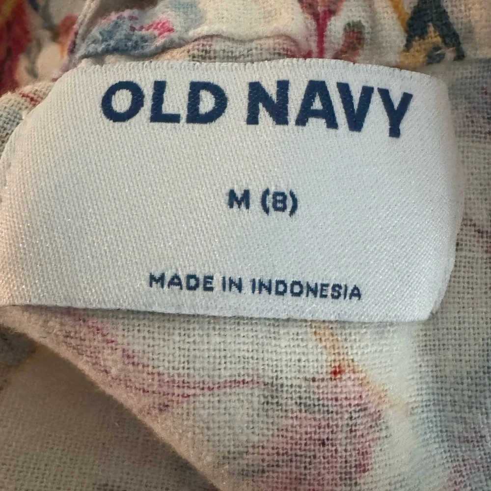 Old Navy Girls Floral Sleeveless Romper Linen Blend Size Medium (8)